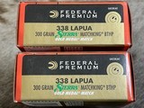 NEW 40 ROUNDS FEDERAL PREMIUM 338 LAPUA 300GR SIERRA MATCHKING GM338LM2 - 1 of 3