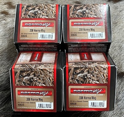 NEW NORMA 338 NORMA MAGNUM UNPRIMED BRASS 100-CT 10285205