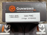 NEW GUNWERKS AMMUNITION 300 PRC 215 GR BERGER HYBRID SAME LOT - 100 ROUNDS - 1 of 3