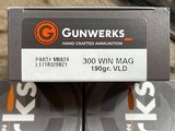 NEW GUNWERKS AMMUNITION 300 WIN 190 GR BERGER VLD, SAME LOT - 100 ROUNDS - 1 of 3