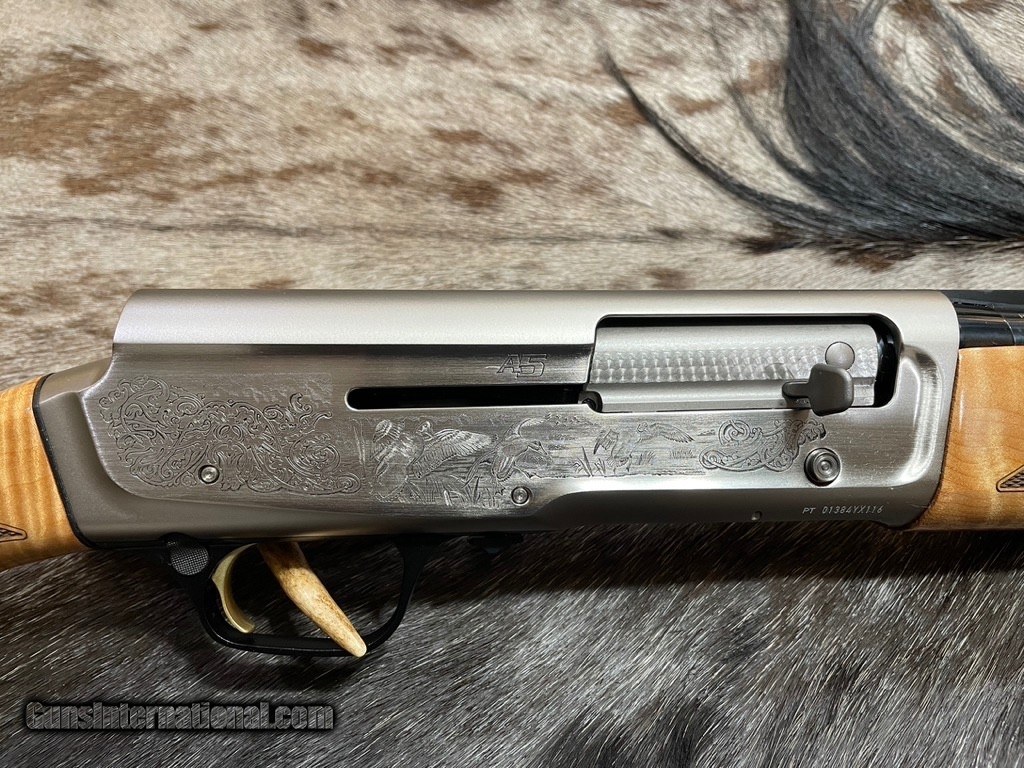 NEW BROWNING A5 ULTIMATE MAPLE ENGRAVED NICKEL 12GA 3