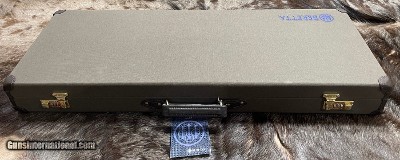 NEW BERETTA CANVAS AND LEATHER SHOTGUN CASE, 2-BARREL SET, FITS UP TO 32