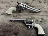 NEW PAIR CONSECUTIVE SERIAL NO. 1873 CATTLEMAN 45 COLT NICKEL, TEDDY ROOSEVELT, IVORY GRIP, ENGRAVED 550480 - LAYAWAY AVAILABLE