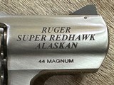 NEW RUGER SUPER REDHAWK ALASKAN 44 REMINGTON MAGNUM STAINLESS 2.5