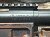 LNIB UNFIRED LEFT HAND OMEGA RIFLES CUSTOM 375 RAPTOR, GUNWERKS ACTION, BLACK COLLAR CHASSIS 16