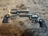 NEW PAIR RUGER VAQUERO SASS REVOLVERS 357 MAG 4.62