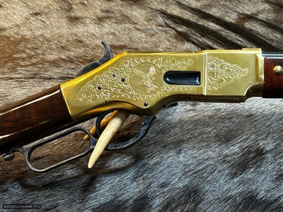 NEW UBERTI 1866 WINCHESTER YELLOWBOY CARBINE 45 COLT INDIAN ENGRAVING AND TACKS, GREAT WOOD STOCK 550030 - LAYAWAY AVAILABLE