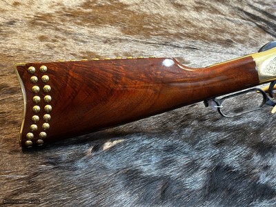 NEW UBERTI 1866 WINCHESTER YELLOWBOY CARBINE 45 COLT INDIAN ENGRAVING AND TACKS, GREAT WOOD STOCK 550030 - LAYAWAY AVAILABLE