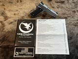 NEW NIGHTHAWK CUSTOM STAINLESS STEEL TREASURER OFFICER 1911 9MM 3.8