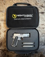 NEW NIGHTHAWK CUSTOM STAINLESS STEEL TREASURER OFFICER 1911 9MM 3.8