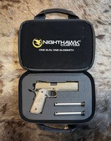 NIGHTHAWK CUSTOM SINGLE STACK SAND HAWK GOV'T 1911 9mm w/ IOS, DINOSAUR BONE GRIPS - LAYAWAY AVAILABLE - 23 of 25