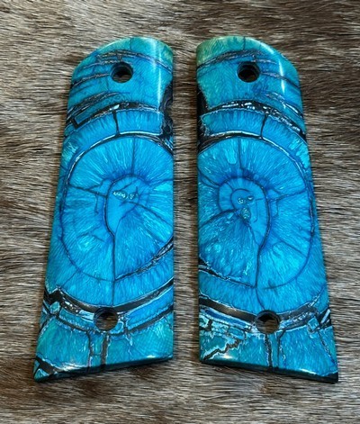 NEW NIGHTHAWK CUSTOM CROSS-CUT MAMMOTH IVORY 1911 GOV'T / COMMANDER GRIPS, AMBI CUT