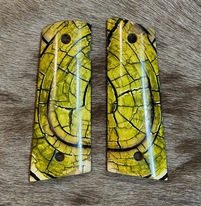 NEW NIGHTHAWK CUSTOM CROSS-CUT MAMMOTH IVORY 1911 GOV'T / COMMANDER GRIPS