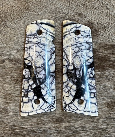 NEW NIGHTHAWK CUSTOM CROSS-CUT MAMMOTH IVORY 1911 GOV'T / COMMANDER GRIPS