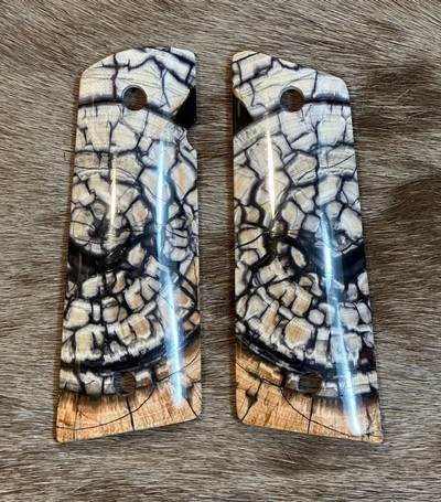 NEW NIGHTHAWK CUSTOM CROSS-CUT MAMMOTH IVORY 1911 GOV'T / COMMANDER GRIPS