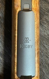 NEW JOHN RIGBY OF LONDON, HIGHLAND STALKER 275 RIGBY (7X57) MAUSER 98 BARRELED ACTION GRADE 6 WOOD, CHECKERED BOLT, GOLD REAR SIGHT #s - LAYAWAY AVAIL - 21 of 25