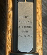 NEW JOHN RIGBY BIG GAME DSB 416 RIGBY, MAUSER 98, GRADE 6 WOOD, GOLD INLAY DOUBLE SQUARE BRIDGE 98 MAGNUM, CHECKERED BOLT - LAYAWAY AVAILABLE - 17 of 25