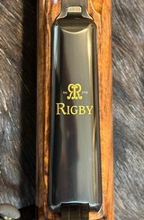 NEW JOHN RIGBY BIG GAME DSB 375 H&H, MAUSER 98, GRADE 9 WOOD, GOLD INLAY DOUBLE SQUARE BRIDGE 98 MAGNUM, CHECKERED BOLT - LAYAWAY AVAILABLE - 20 of 25