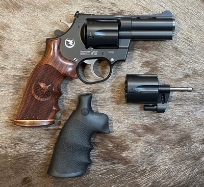 NEW KORTH MONGOOSE 3" 357 MAGNUM w/ FACTORY 9mm CYLINDER AND CUSTOM WOOD GRIPSLAYAWAY AVAILABLE