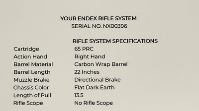 NEW GUNWERKS ENDEX FOLDING CHASSIS NX2 6.5 PRC 22