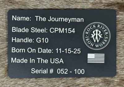 NEW NEW NIGHTHAWK CUSTOM ROCK RIVER IRON WORKS JOURNEYMAN LIMITED EDITION KNIFE - Image 11 of 15