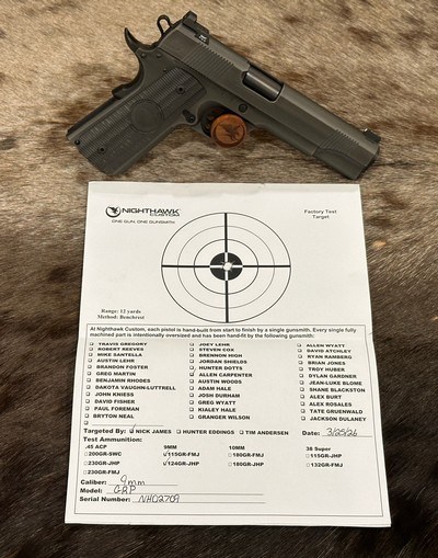 NEW NIGHTHAWK CUSTOM GRP GOV'T 1911 9MM, BATTLE-WORN STEEL FINISH - LAYAWAY AVAILABLE - Image 2 of 25