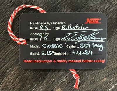 NEW KORTH MONGOOSE CLASSIC SILVER 6-SHOT 357 MAG 5.25