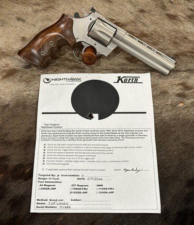 NEW KORTH MONGOOSE CLASSIC SILVER 6-SHOT 357 MAG 5.25