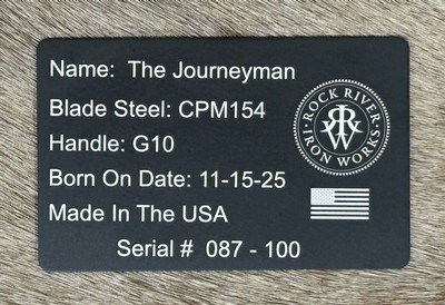 NEW NIGHTHAWK CUSTOM ROCK RIVER IRON WORKS JOURNEYMAN LIMITED EDITION KNIFE - Image 14 of 18