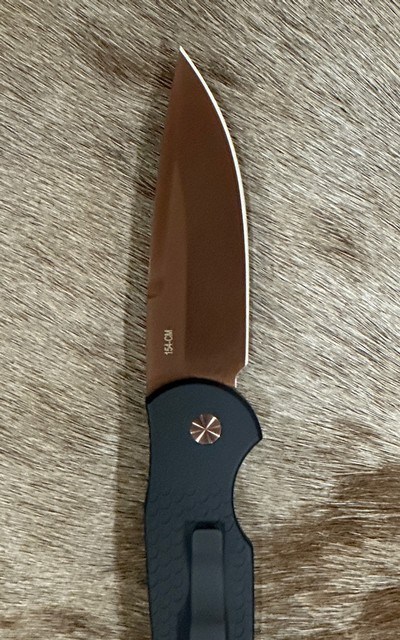 NEW NIGHTHAWK CUSTOM PROTECH TR3 DOUBLE STACK AUTOMATIC KNIFE COPPER ROSE GOLD - Image 11 of 19