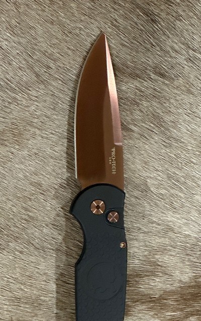 NEW NIGHTHAWK CUSTOM PROTECH TR3 DOUBLE STACK AUTOMATIC KNIFE COPPER ROSE GOLD - Image 10 of 19