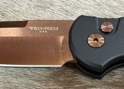 NEW NIGHTHAWK CUSTOM PROTECH TR3 DOUBLE STACK AUTOMATIC KNIFE COPPER ROSE GOLD - Image 5 of 19