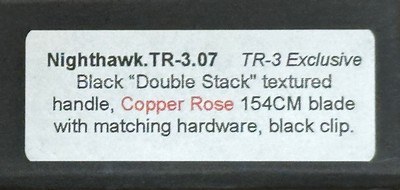 NEW NIGHTHAWK CUSTOM PROTECH TR3 DOUBLE STACK AUTOMATIC KNIFE COPPER ROSE GOLD - Image 18 of 19