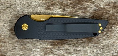 NEW NIGHTHAWK CUSTOM PROTECH TR3 DOUBLE STACK AUTOMATIC KNIFE TiN GOLD - Image 4 of 19