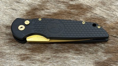 NEW NIGHTHAWK CUSTOM PROTECH TR3 DOUBLE STACK AUTOMATIC KNIFE TiN GOLD - Image 2 of 19
