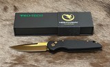 NEW NIGHTHAWK CUSTOM PROTECH TR3 DOUBLE STACK AUTOMATIC KNIFE TiN GOLD - Image 12 of 19