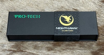 NEW NIGHTHAWK CUSTOM PROTECH TR3 DOUBLE STACK AUTOMATIC KNIFE TiN GOLD - Image 15 of 19