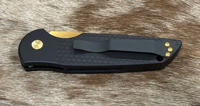 NEW NIGHTHAWK CUSTOM PROTECH TR3 DOUBLE STACK AUTOMATIC KNIFE TiN GOLD - Image 3 of 19