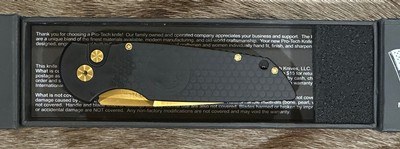 NEW NIGHTHAWK CUSTOM PROTECH TR3 DOUBLE STACK AUTOMATIC KNIFE TiN GOLD - Image 13 of 19