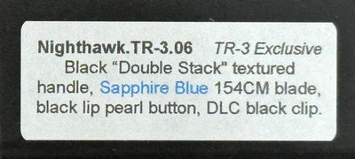 NEW NIGHTHAWK CUSTOM PROTECH TR3 DOUBLE STACK AUTOMATIC KNIFE SAPPHIRE BLUE - Image 19 of 20