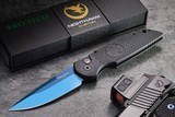 NEW NIGHTHAWK CUSTOM PROTECH TR3 DOUBLE STACK AUTOMATIC KNIFE SAPPHIRE BLUE - Image 1 of 20