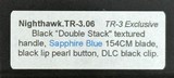 NEW NIGHTHAWK CUSTOM PROTECH TR3 DOUBLE STACK AUTOMATIC KNIFE SAPPHIRE BLUE - Image 19 of 20