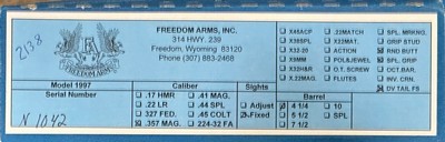 NEW CUSTOM FREEDOM ARMS MODEL 97 PREMIER GRADE 357 MAGNUM W/ DALL SHEEP HORN GRIPS - LAYAWAY AVAILABLE - Image 23 of 24