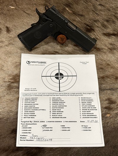 NEW NIGHTHAWK CUSTOM TRS COMMANDER DOUBLE STACK 4.25