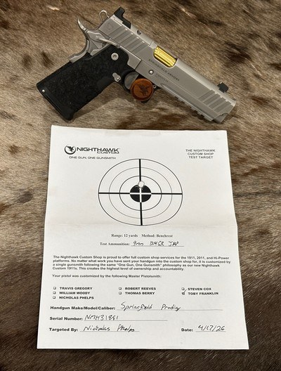 NEW NIGHTHAWK CUSTOM SHOP SPRINGFIELD GOV'T 1911 DS PRODIGY 5
