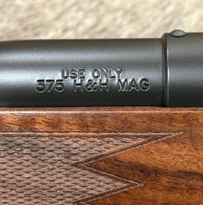 NEW WEATHERBY MARK V FRONTIER 375 H&H MAG, EXHIBITION WALNUT STOCK 24