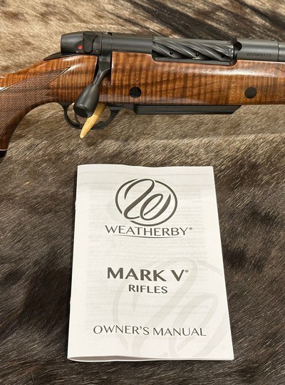 NEW WEATHERBY MARK V FRONTIER 375 H&H MAG, EXHIBITION WALNUT STOCK 24
