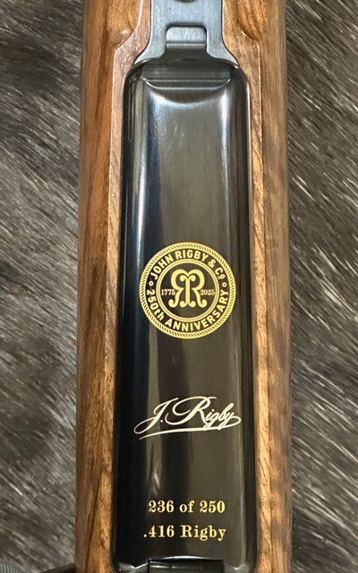 NEW JOHN RIGBY BIG GAME DSB 416 RIGBY, MAUSER 98 250th ANNIVERSARY LIMITED EDITION GRADE 7 GOLD INLAY - LAYAWAY AVAILABLE - Image 20 of 25