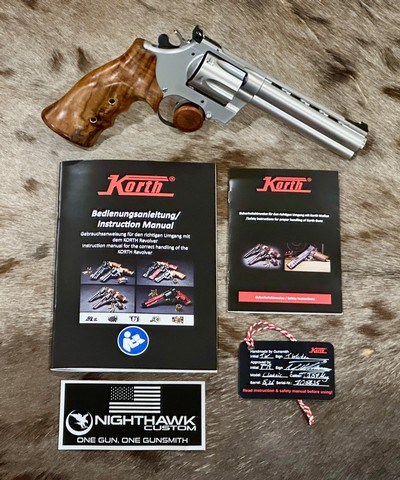 NEW KORTH MONGOOSE CLASSIC SILVER 6-SHOT 357 MAG 5.25