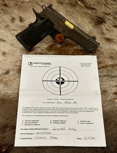 NEW NIGHTHAWK CUSTOM SHOP SPRINGFIELD GOV'T 1911 DS PRODIGY 5